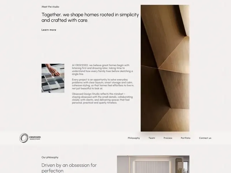 Obsessed Design Studio about section